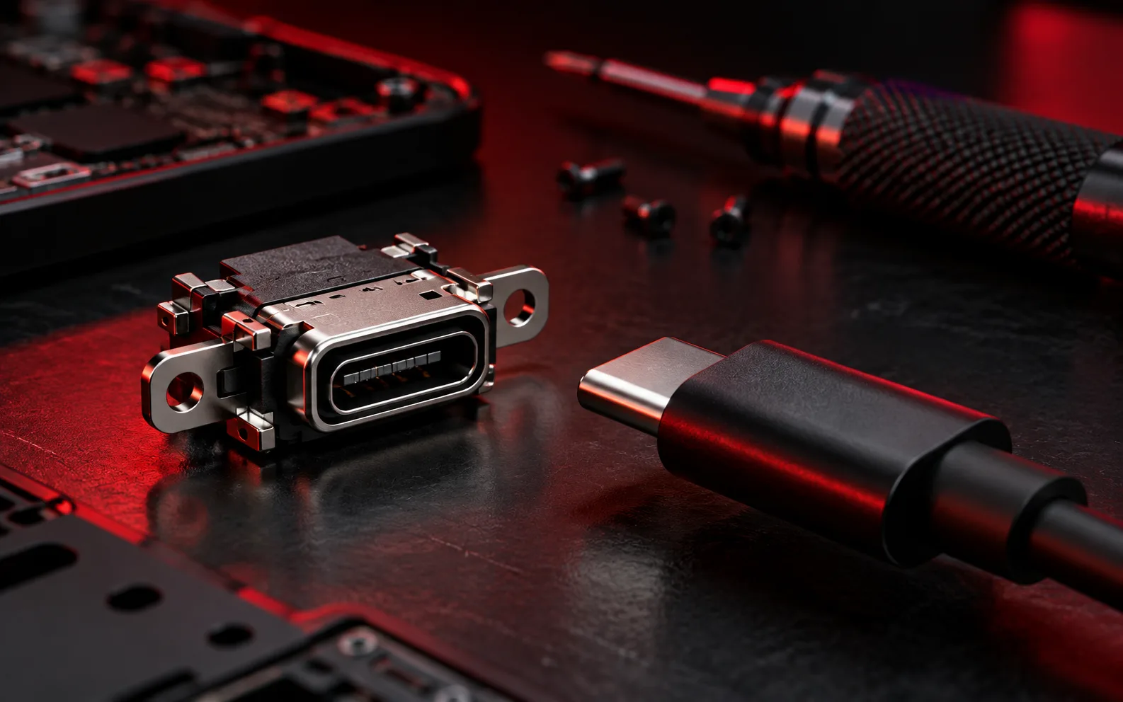 Laptop Charging Port Failure and Replacement editorial illustration